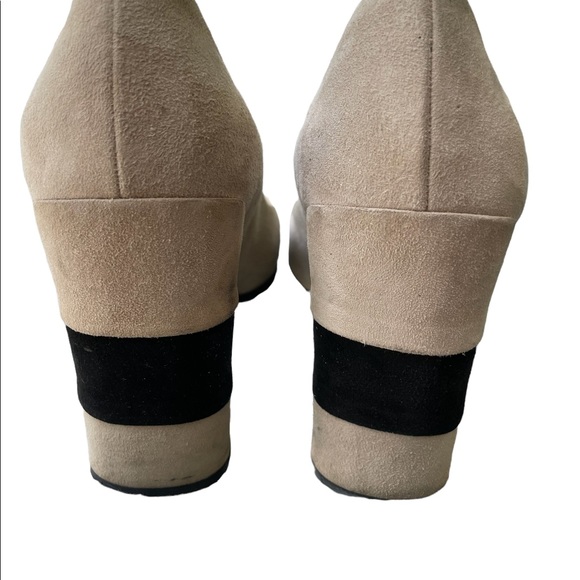 Prada Two Tone Buff and Black Suede Shoes - Picture 5 of 11